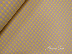 Vichy Seersucker Beig y Amarillo 150 Gr/m² | 150 cm