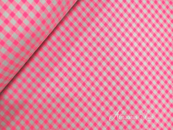 Vichy Seersucker Gris y Rosa 150 Gr/m² | 150 cm