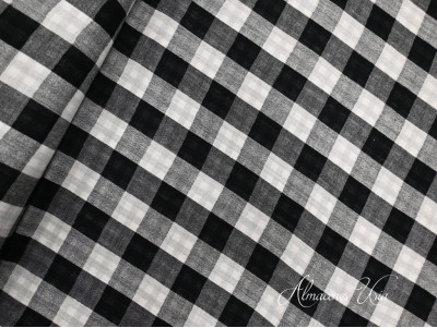 Doble Gasa Vichy Negro | 100% Algodón