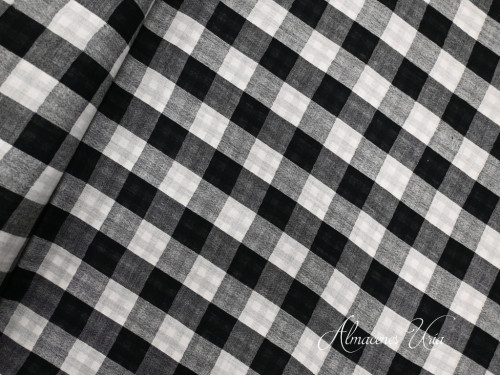 Doble Gasa Vichy Negro