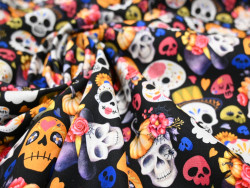 Popelín algodón 100% calaveras Día de los Muertos