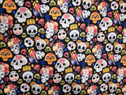 Popelín algodón 100% calaveras Día de los Muertos