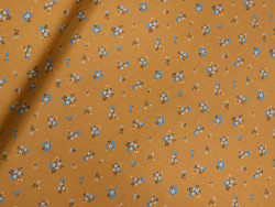 Popelín algodón 100% flores | Prado Mostaza