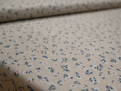 Popelín 100% algodón floral | Flores Beige