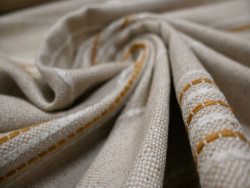 Loneta decorativa de rayas mostaza 280 cm | Brenta