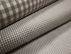 Tela Vichy Beige 100% Algodón | Cuadros y Rayas