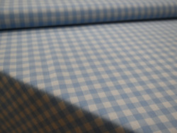 Tela Vichy Celeste 100% Algodón Cuadros y Rayas
