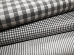 Tela Vichy Gris 100% Algodón | Cuadros y Rayas
