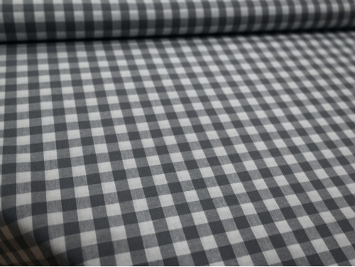 Tela Vichy Gris 100% Algodón | Cuadros y Rayas