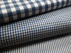 Tela Vichy Azul 100% Algodón | Cuadros y Rayas