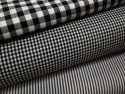 Tela Vichy Negro 100% Algodón | Cuadros y Rayas