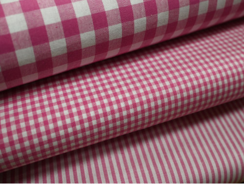 Tela Vichy Fucsia 100% Algodón | Cuadros y Rayas