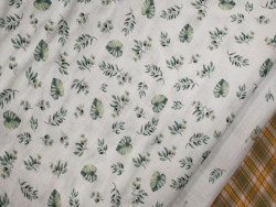 Muselina Estampada de Hojas| 100% Algodón