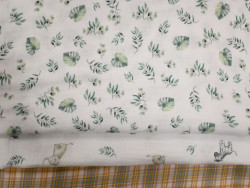 Muselina Estampada de Hojas| 100% Algodón