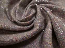 Tweed con Lentejuelas | Tela de Alta Costura