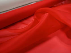 Organza de Seda 100% | Tejido de Lujo para Alta Costura | Color Rojo