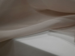 Organza de Seda 100% | Tejido de Lujo para Alta Costura | Color Piedra