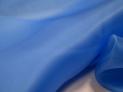 Organza de Seda 100% | Tejido de Lujo para Alta Costura | Color Azul