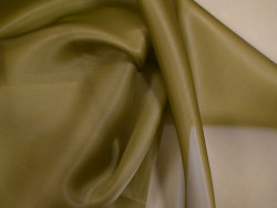 Organza de Seda 100% | Tejido de Lujo para Alta Costura | Color Oliva
