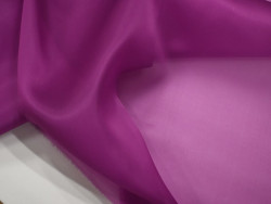 Organza de Seda 100% | Tejido de Lujo para Alta Costura | Color Fresa