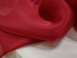 Organza de Seda 100% | Tejido de Lujo para Alta Costura | Color Granate