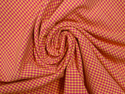 Vichy Seersucker Mostaza y Buganvilla cuadro 4mm