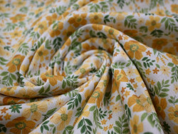Loneta Estampada de Flores Amarillas| Tapicería y Decoración 