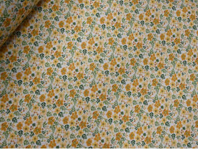 Loneta Estampada de Flores Amarillas| Tapicería y Decoración 