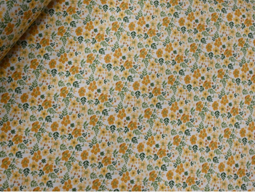 Loneta Estampada de Flores Amarillas| Tapicería y Decoración 