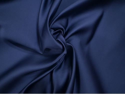 Satén Doble Azul Marino| Tela de alta calidad para moda de fiesta