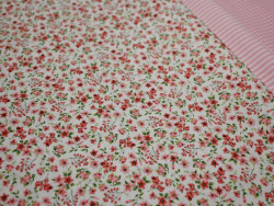 Popelín Estampado Flores | Rosa y Rojo