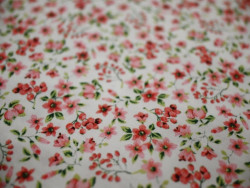 Popelín Estampado Flores | Rosa y Rojo