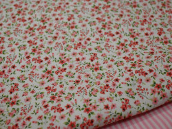 Popelín Estampado Flores | Rosa y Rojo