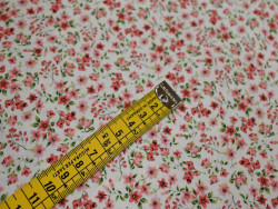 Popelín Estampado Flores | Rosa y Rojo