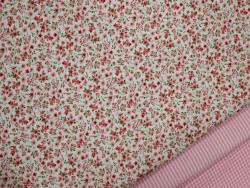 Popelín Estampado Flores | Rosa y Rojo