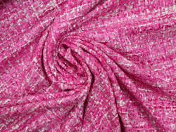 Chanel o Tweed de lujo – Tejido de alta costura fucsia-crudo