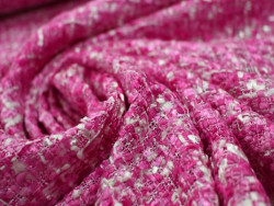 Chanel o Tweed de lujo – Tejido de alta costura fucsia-crudo