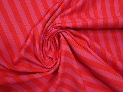 Algodón de rayas rojo y rosa | 100% Algodón