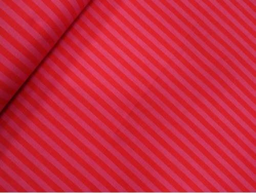 Algodón de rayas rojo y rosa | 100% Algodón