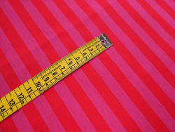 Algodón de rayas rojo y rosa | 100% Algodón