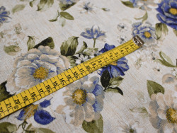 Loneta Estampada de Flores Azules | 50% poliester 50% algodón | 280 cm de ancho