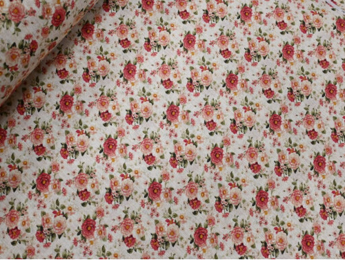 Loneta Estampada de Flores | 50% poliester 50% algodón | 280 cm de ancho