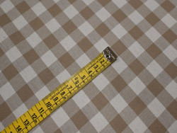 Tela mantelería cuadros beige| 100% Algodón