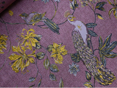 Jacquard de pavos reales 280 cm | Tapicería y decoración