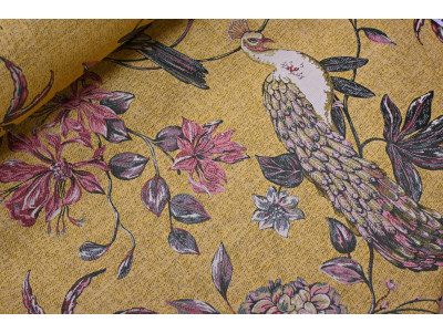 Jacquard de pavos reales 280 cm | Tapicería y decoración