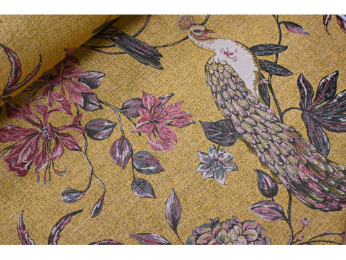 Jacquard de pavos reales 280 cm | Tapicería y decoración