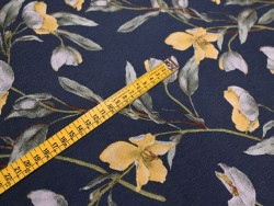 Loneta estampada floral azul 280 cm – Poliéster y algodón