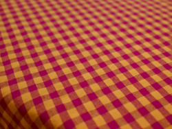 Vichy Seersucker magenta y mostaza