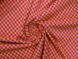 Vichy Seersucker magenta y mostaza