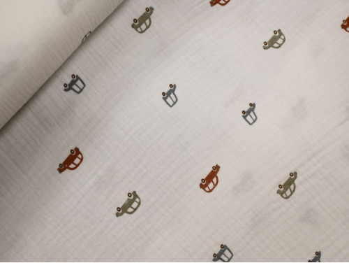 Muselina estampada de coches | 100% algodón